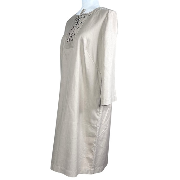 NEW Talbots Lace Up Shift Dress 10 Closet Essential Tencil Blend Preppy Coastal - Picture 4 of 10